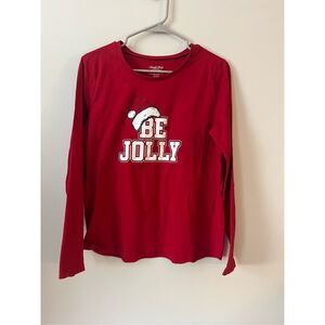 North Pole Trading Company Womens Medium Be Jolly Winter Christmas Santa Pajamas